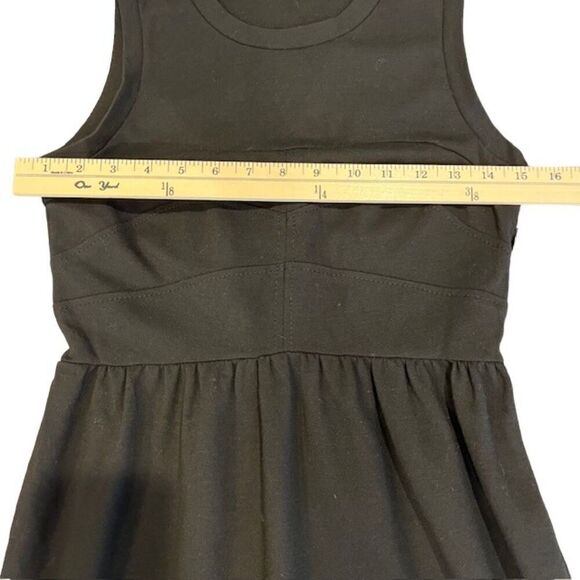 Theory Sleeveless Dress Black Fitted Seamed Bodice Pintuck Skirt Side Zip Size 4 - Picture 9 of 12